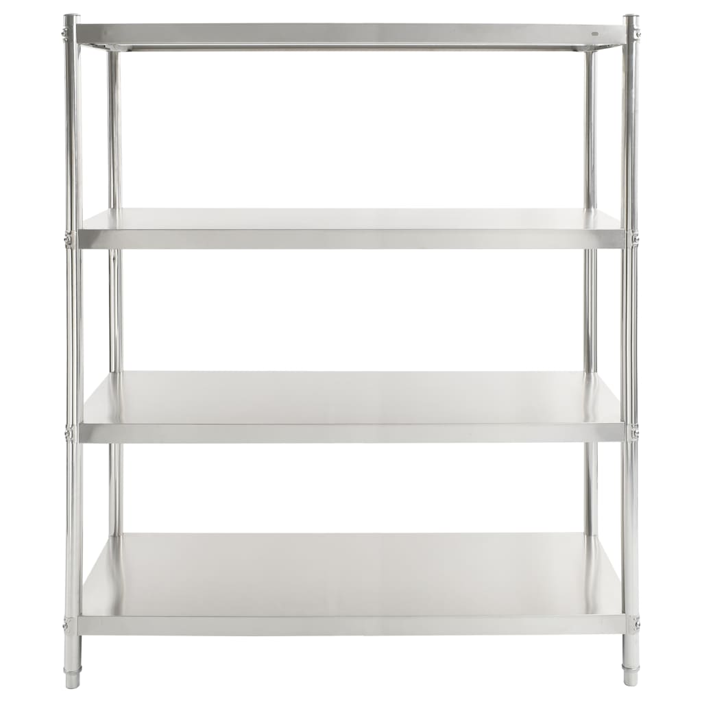 vidaXL 4-Tier Kitchen Shelf 150x48x155 cm Stainless Steel