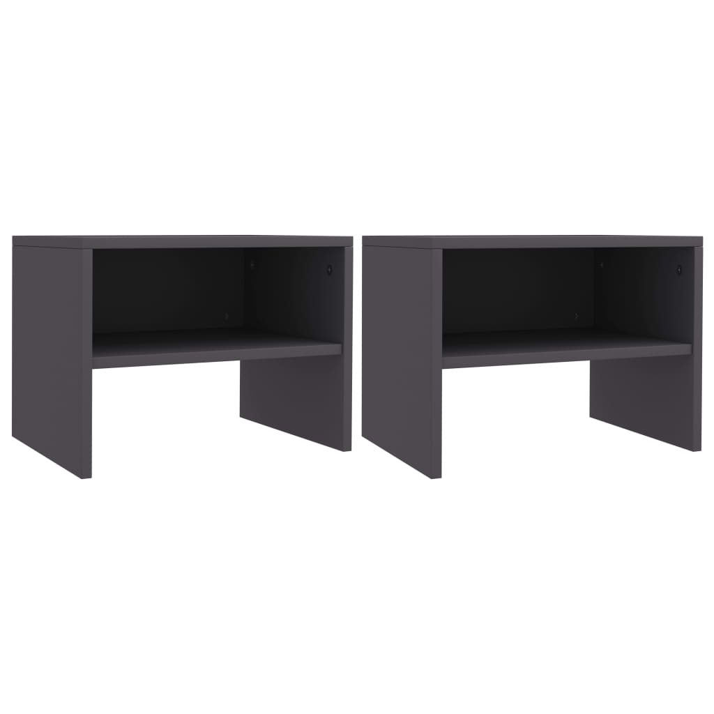 vidaXL Bedside Cabinets 2 pcs Grey 40x30x30 cm Chipboard