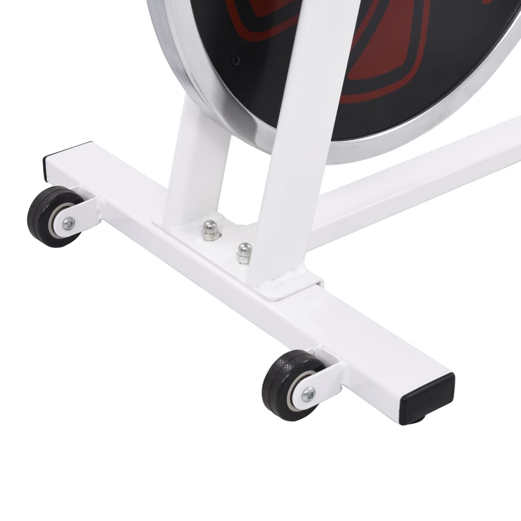 vidaXL Exercise Training Bike with Pulse Sensors White and Red