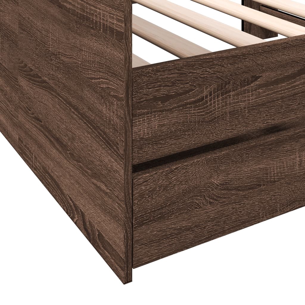 vidaXL Daybed with Drawers Brown Oak 75x190 cm Engineered Wood