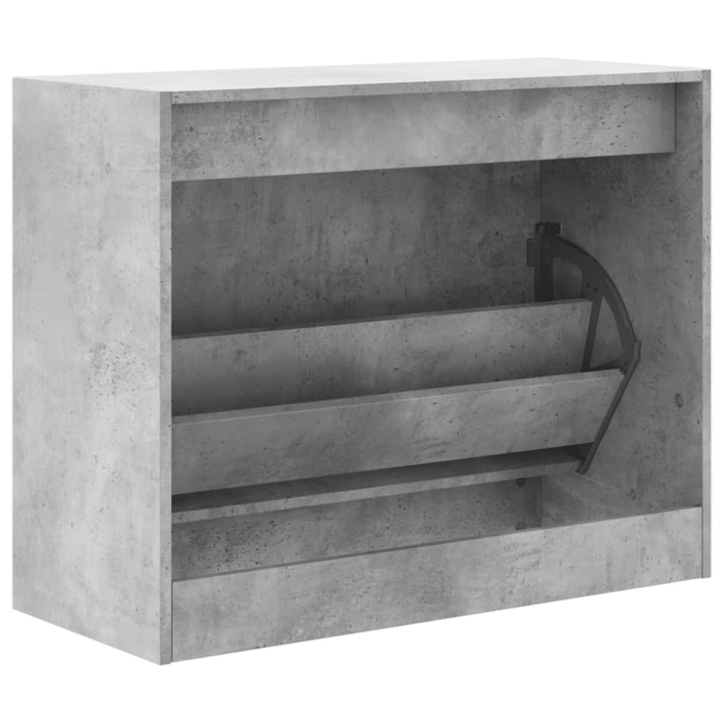 vidaXL Shoe Cabinet Concrete Grey 80x34x63 cm Engineered Wood