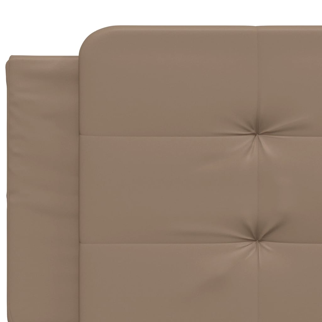 vidaXL Bed Frame with Headboard Cappuccino 200x200 cm Faux Leather