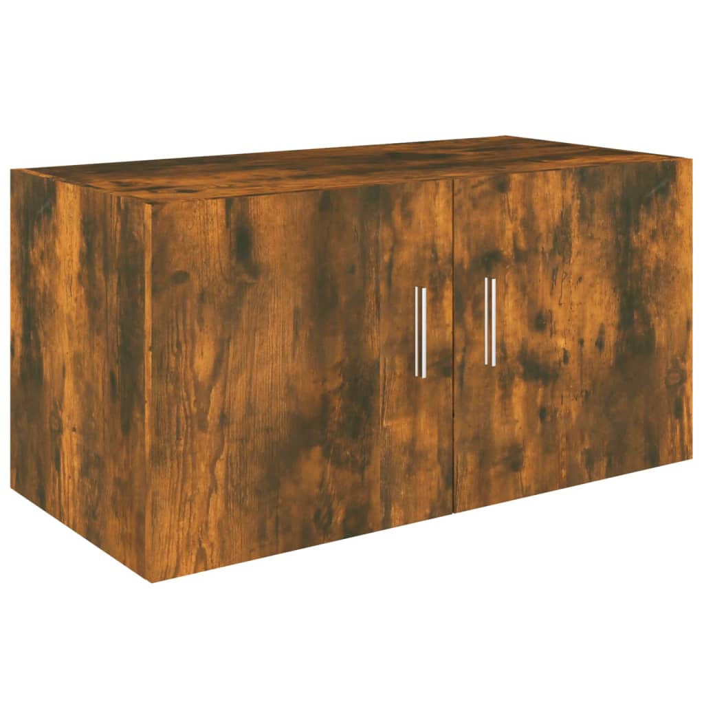 vidaXL Wall Mounted Cabinet Smoked Oak 80x39x40 cm Engineered Wood