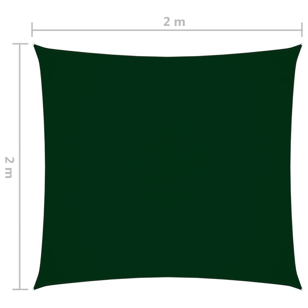 vidaXL Sunshade Sail Oxford Fabric Square 2x2 m Dark Green