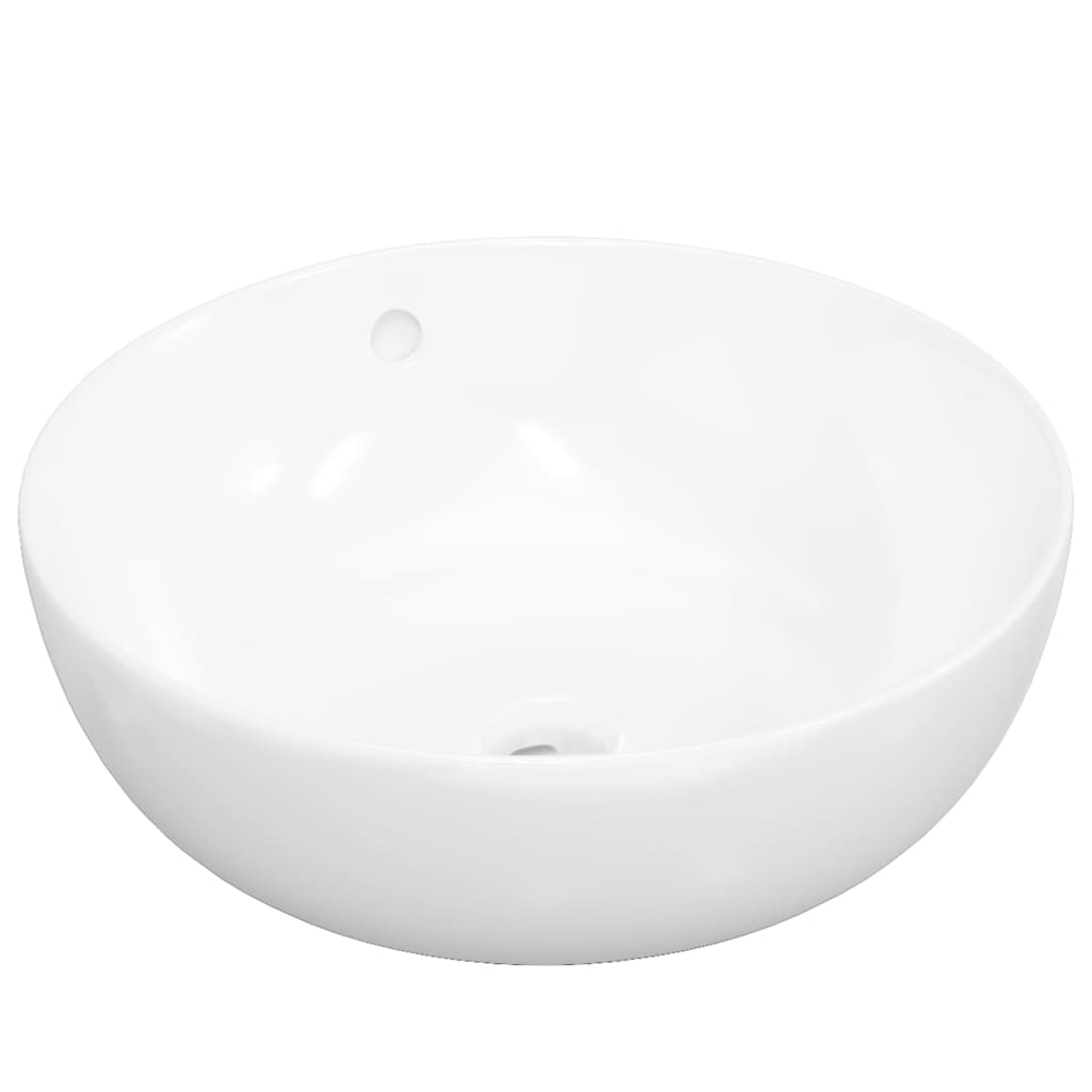 vidaXL Wash Basin White 44x17 cm Ceramic Round