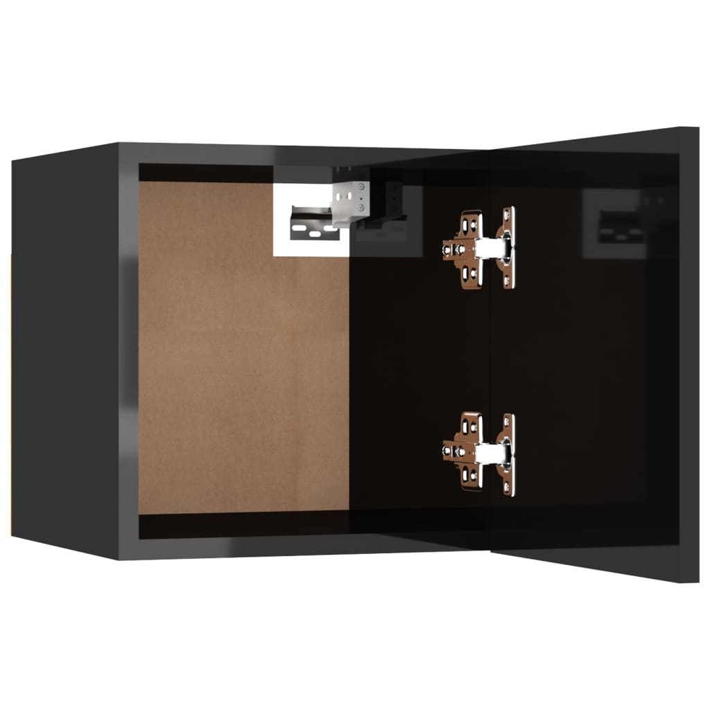 vidaXL Wall Mounted TV Cabinet High Gloss Black 30.5x30x30 cm