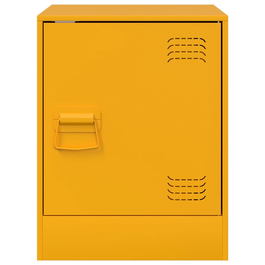 vidaXL Bedside Cabinets 2 pcs Mustard Yellow 34.5x39x44 cm Steel