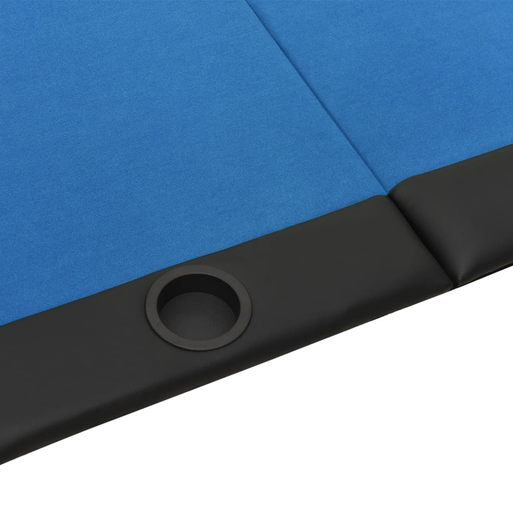 vidaXL 10-Player Folding Poker Tabletop Blue 208x106x3 cm