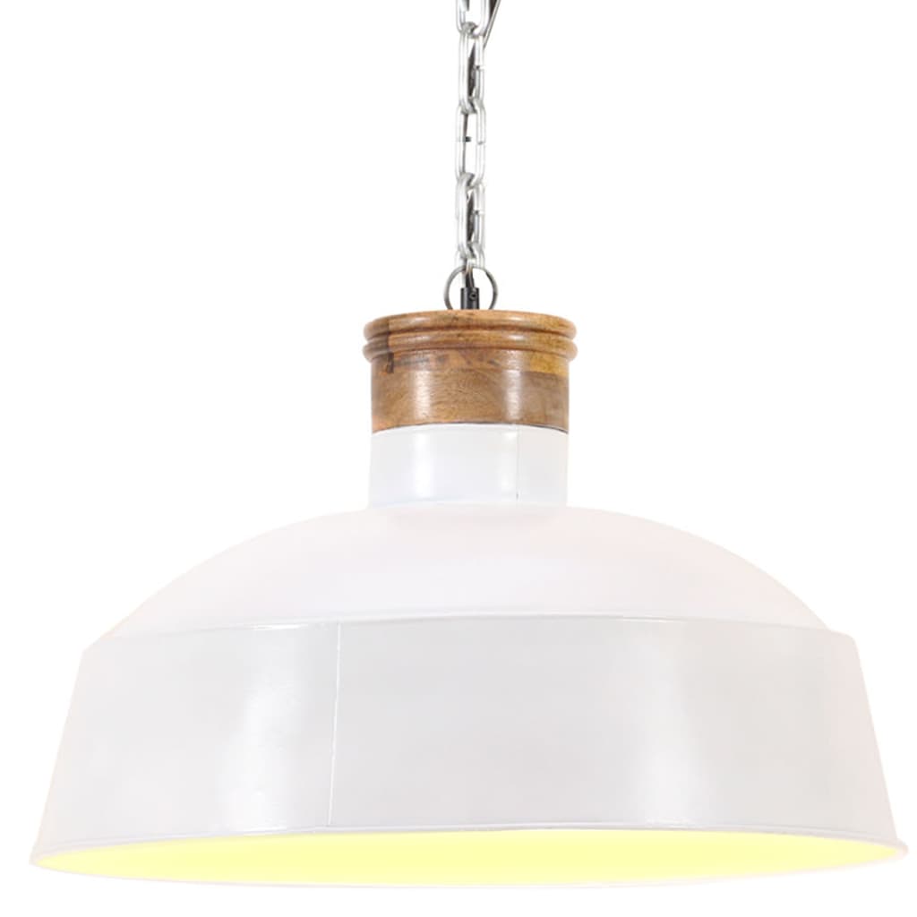 vidaXL Industrial Hanging Lamp 58 cm White E27
