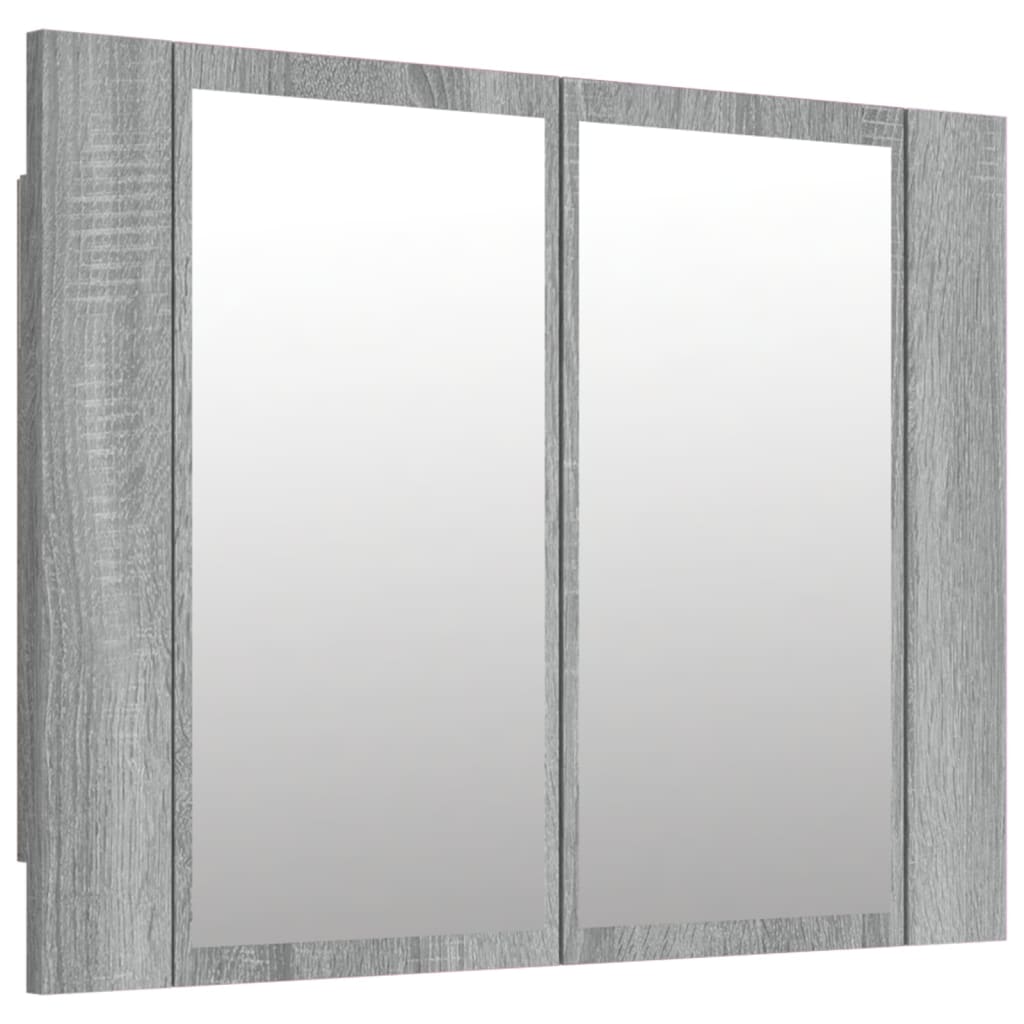 vidaXL LED Mirror Cabinet Grey Sonoma 60x12x45 cm Engineered Wood