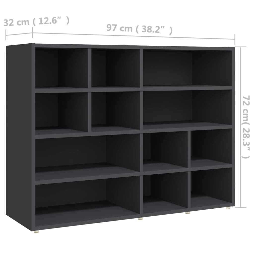 vidaXL Side Cabinet Grey 97x32x72 cm Engineered Wood