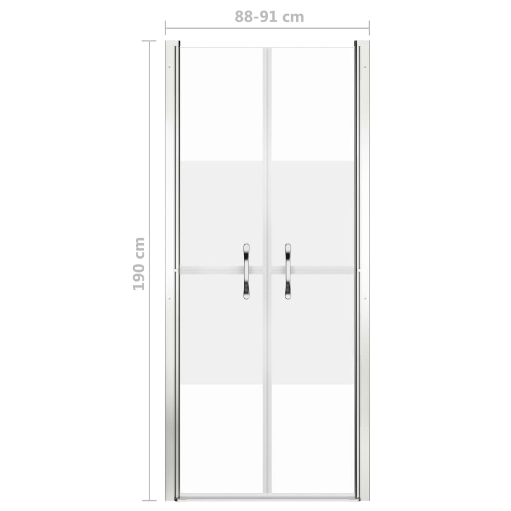 vidaXL Shower Door Half Frosted ESG 91x190 cm