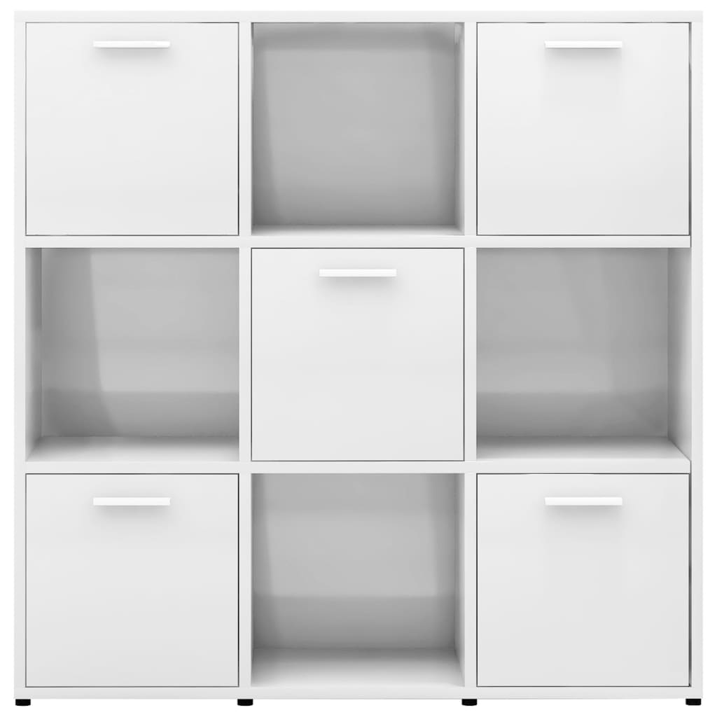 vidaXL Book Cabinet High Gloss White 90x30x90 cm Chipboard