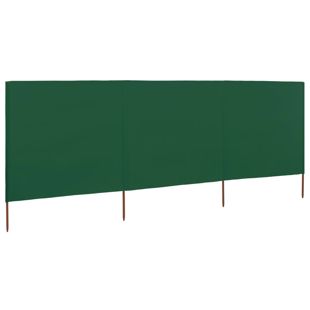 vidaXL 3-panel Wind Screen Fabric 400x80 cm Green
