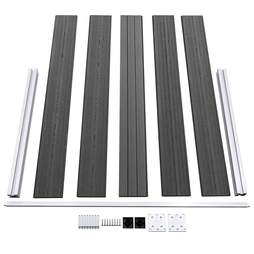 vidaXL Fence Panel Set WPC 699x105 cm Black