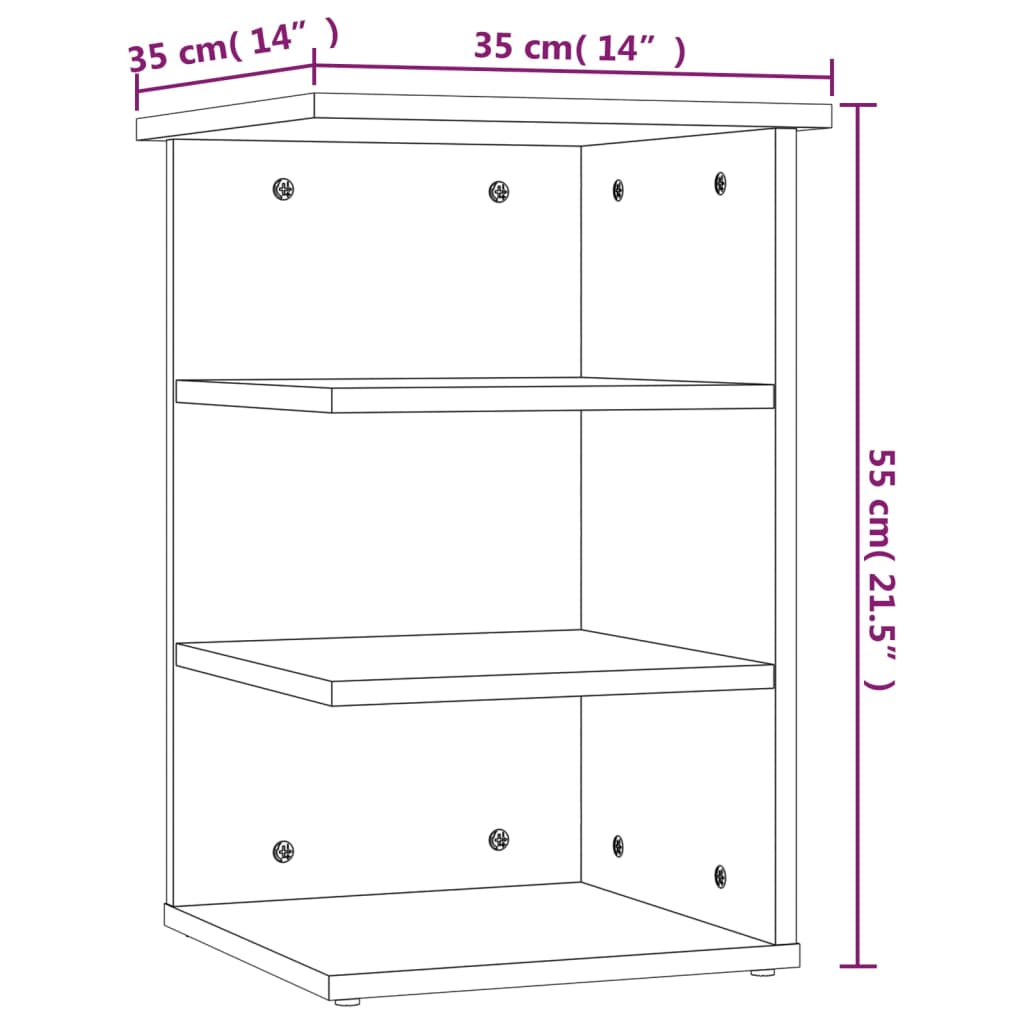 vidaXL Side Cabinet Grey 35x35x55 cm Engineered Wood