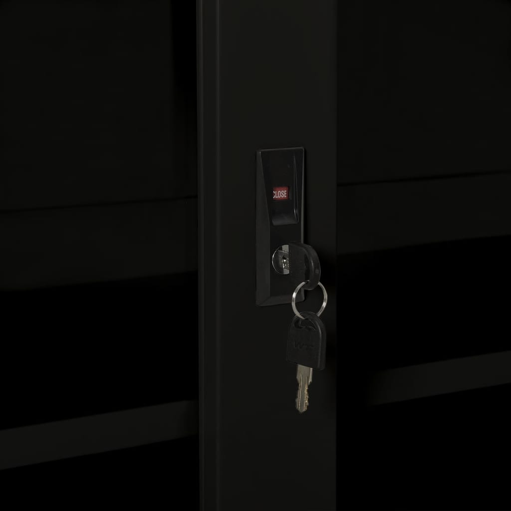 vidaXL Sliding Door Cabinet Black 90x40x90 cm Steel