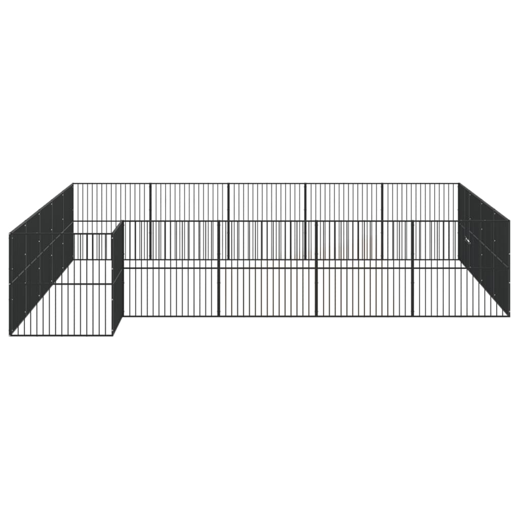 vidaXL Dog Playpen 20 Panels Black Galvanised Steel