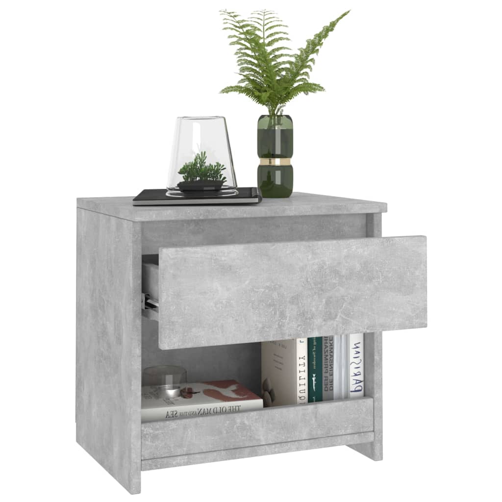 vidaXL Bedside Cabinet Concrete Grey 40x30x39 cm Engineered Wood