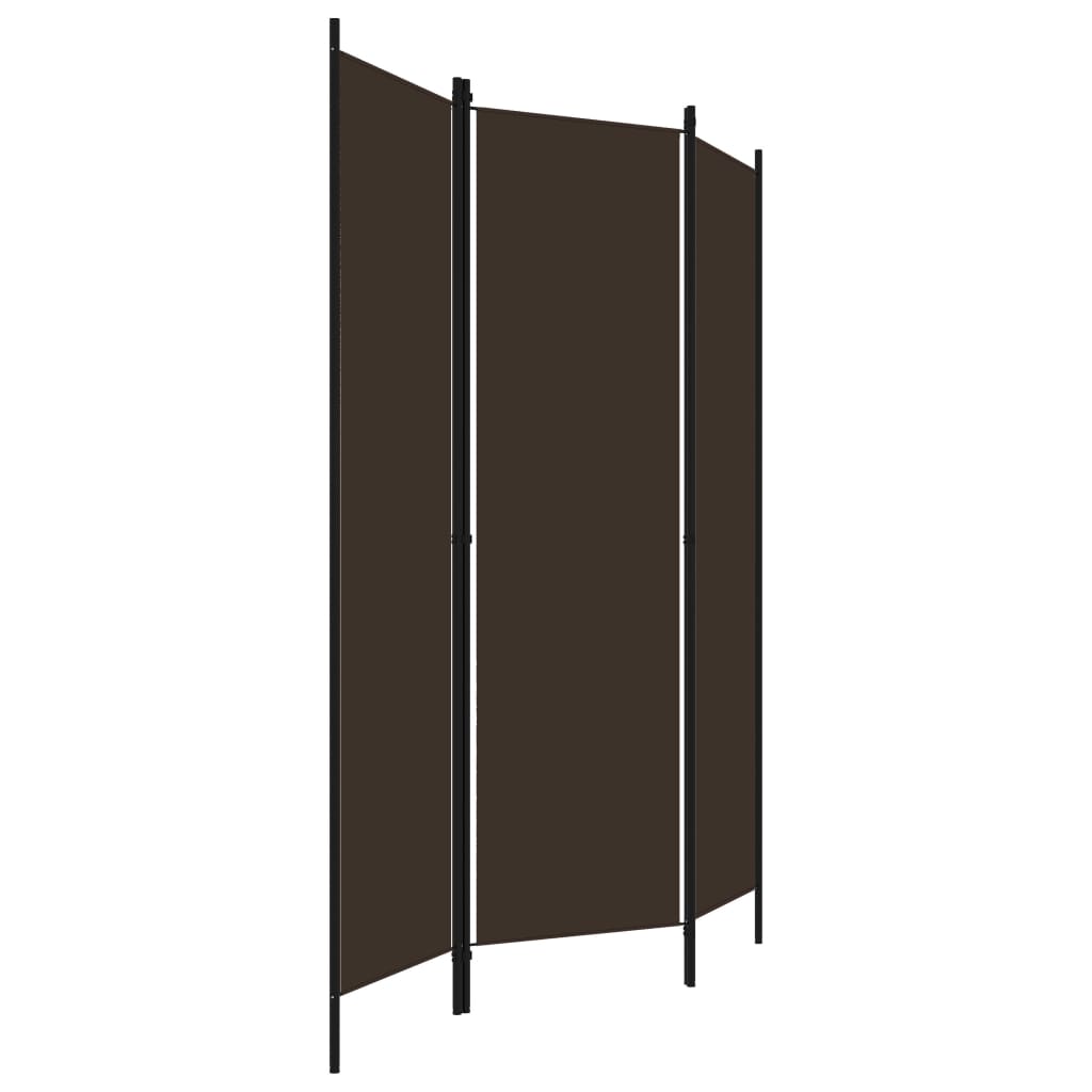 vidaXL 3-Panel Room Divider Brown 150x180 cm