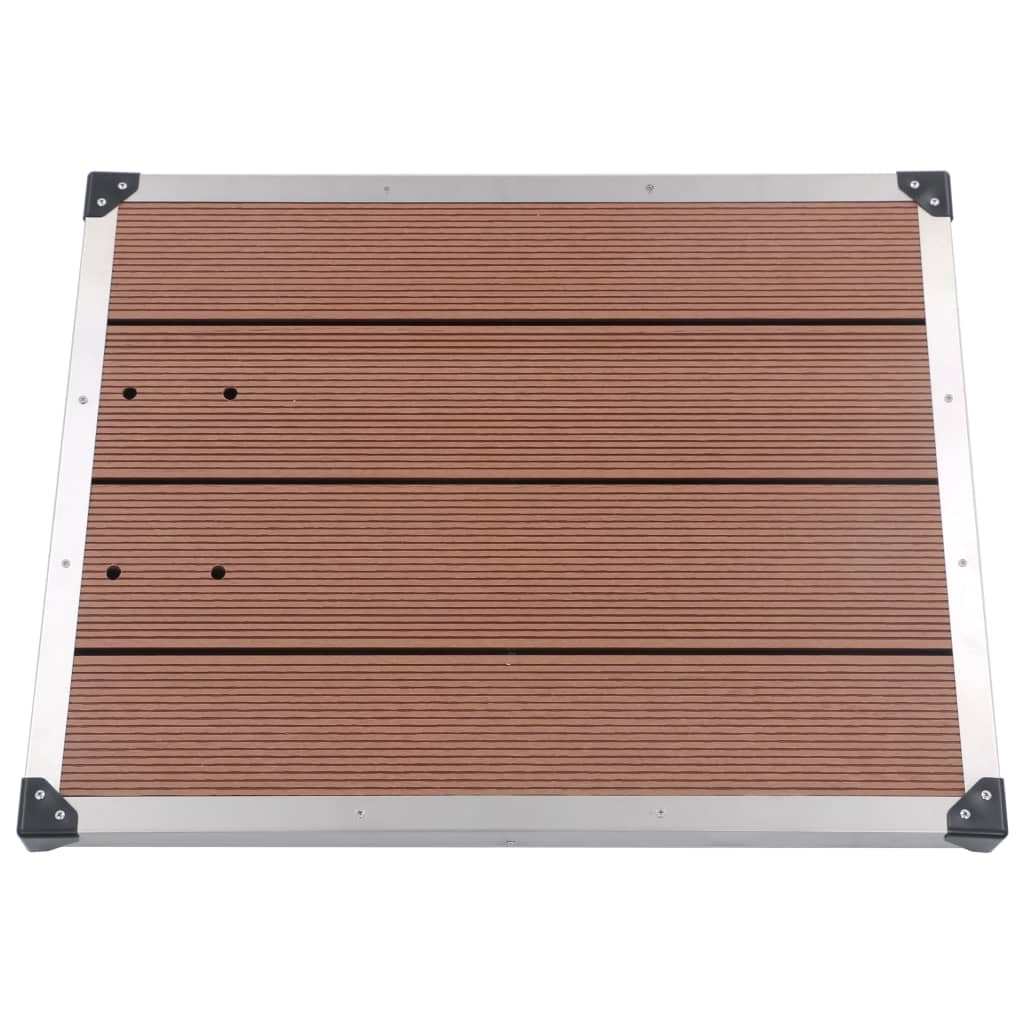 vidaXL Outdoor Shower Tray WPC Stainless Steel 80x62 cm Brown vidaXL