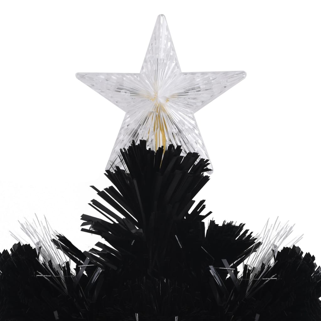 vidaXL Christmas Tree with LED Snowflakes Black 180 cm Fibre Optic