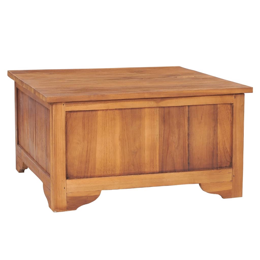 vidaXL Coffee Table with Flip Top 65x64x35 cm Solid Teak Wood