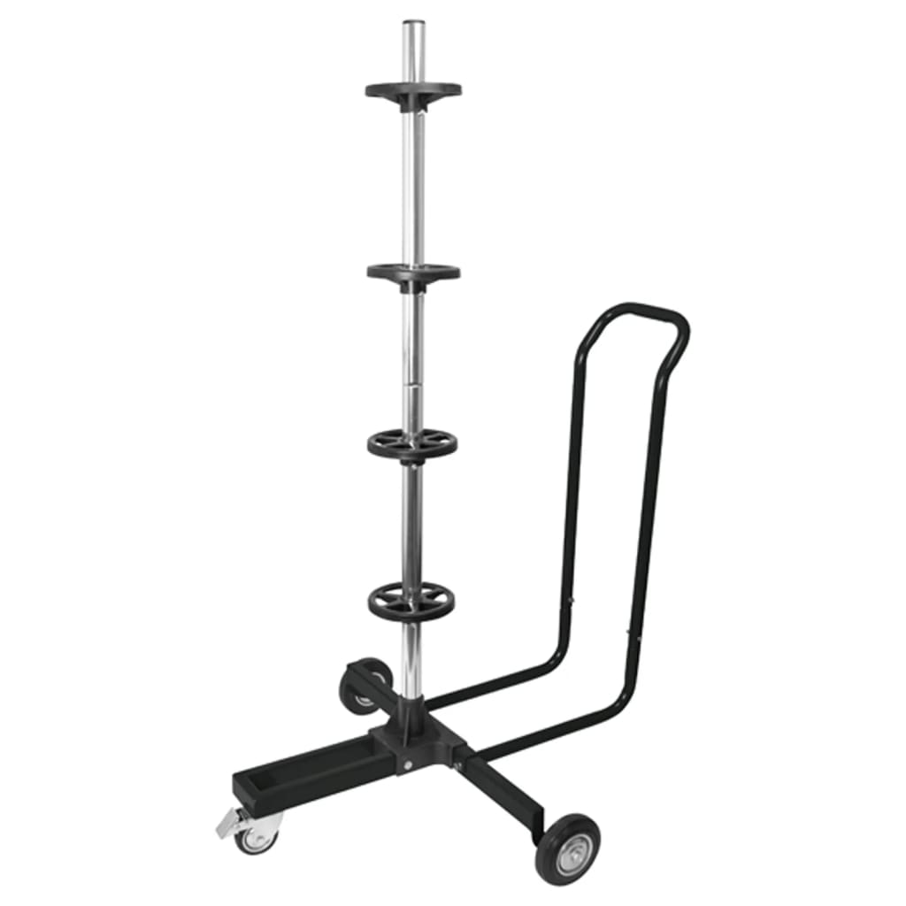 Carpoint Mobile Wheel Stand with Cover Aluminium Black