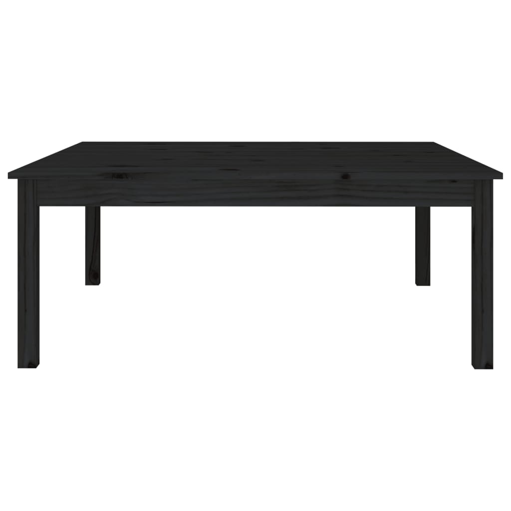 vidaXL Coffee Table Black 100x100x40 cm Solid Wood Pine