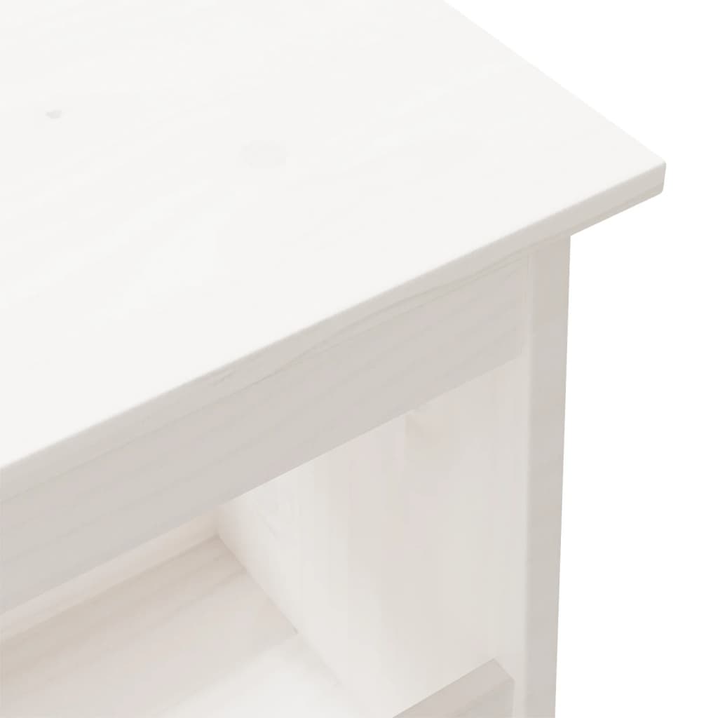 vidaXL Hall Bench White 100x28x45 cm Solid Wood Pine