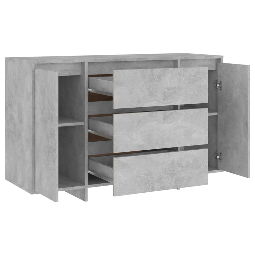 vidaXL Sideboard with 3 Drawers Concrete Grey 120x41x75 cm Engineered Wood