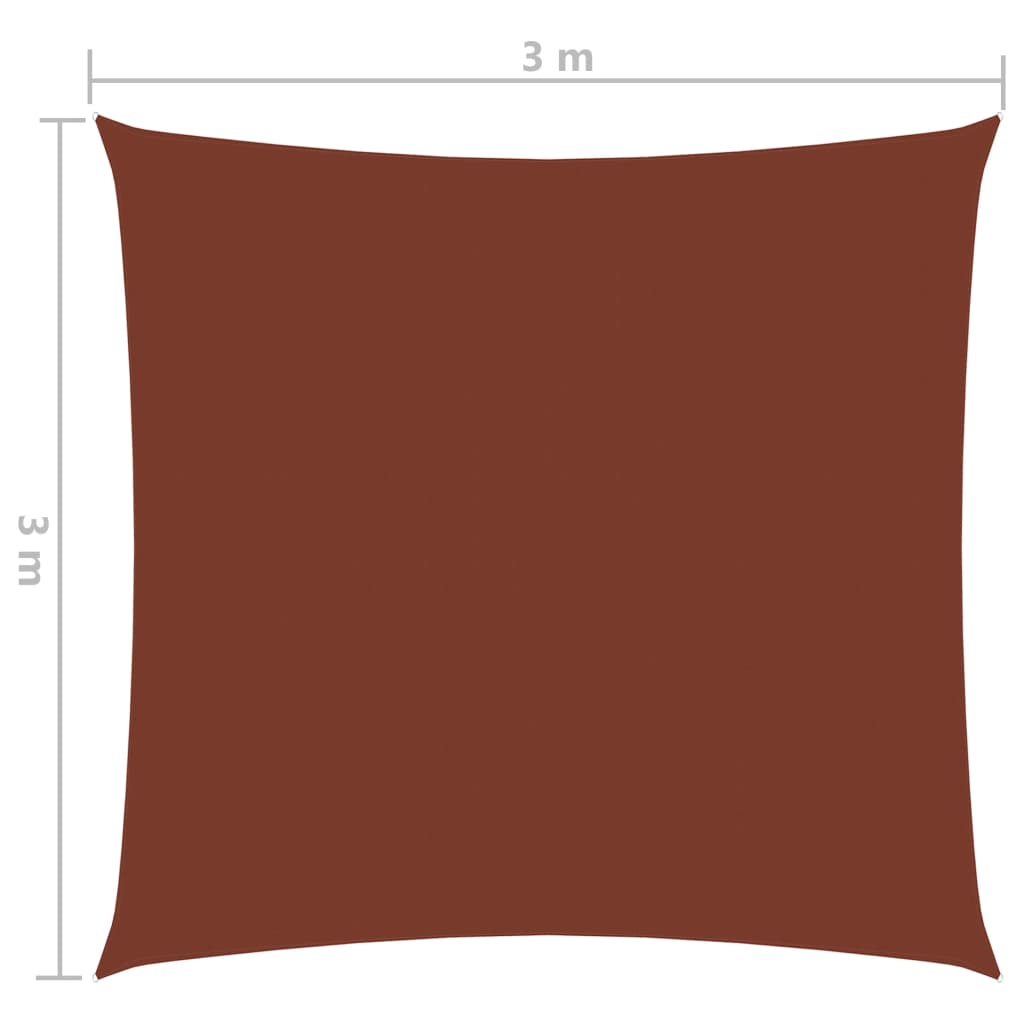 vidaXL Sunshade Sail Oxford Fabric Square 3x3 m Terracotta