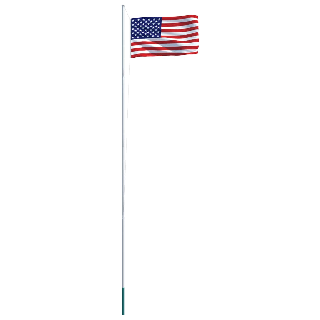 vidaXL US Flag and Pole Aluminium 6.2 m