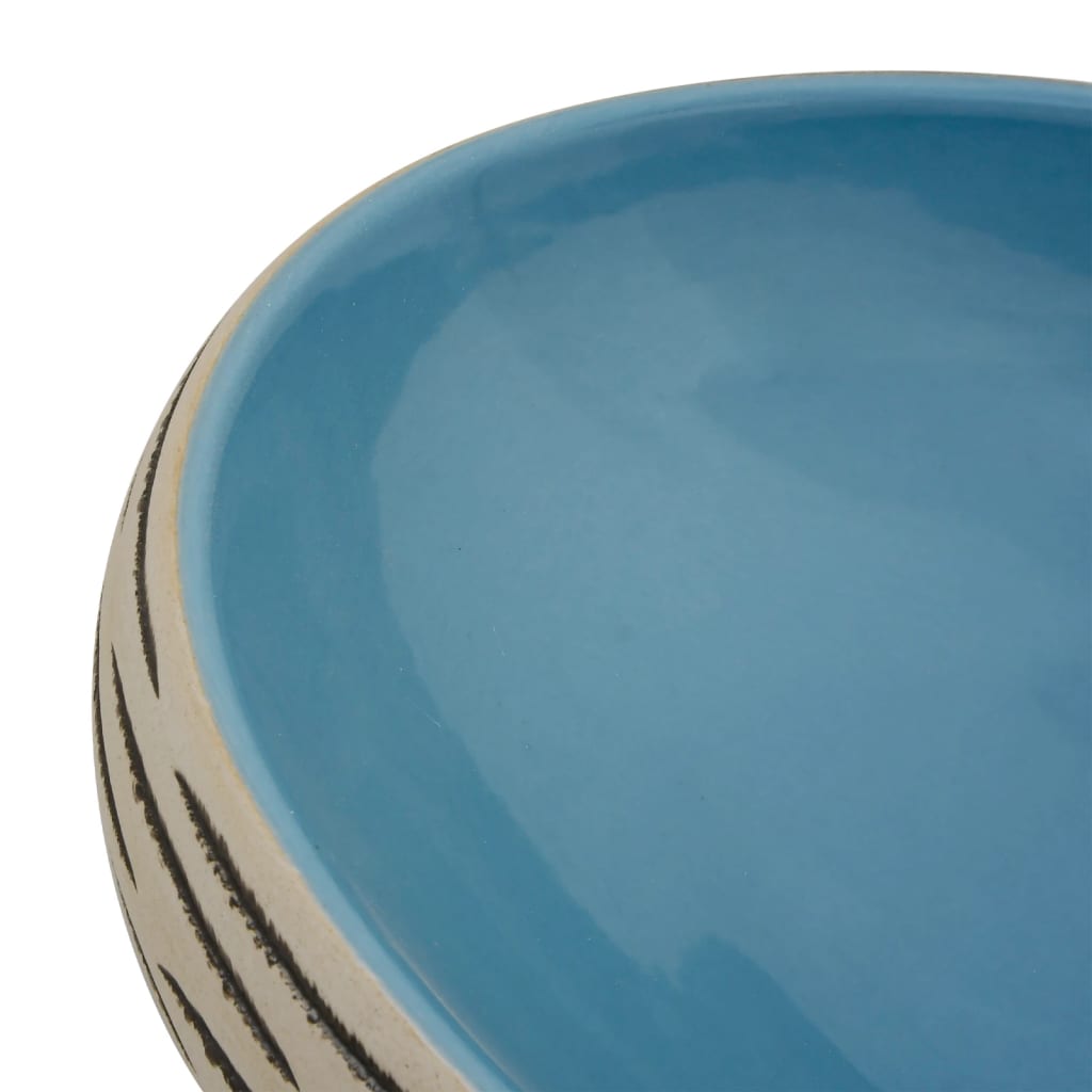vidaXL Countertop Basin Multicolour Oval 59x40x15 cm Ceramic