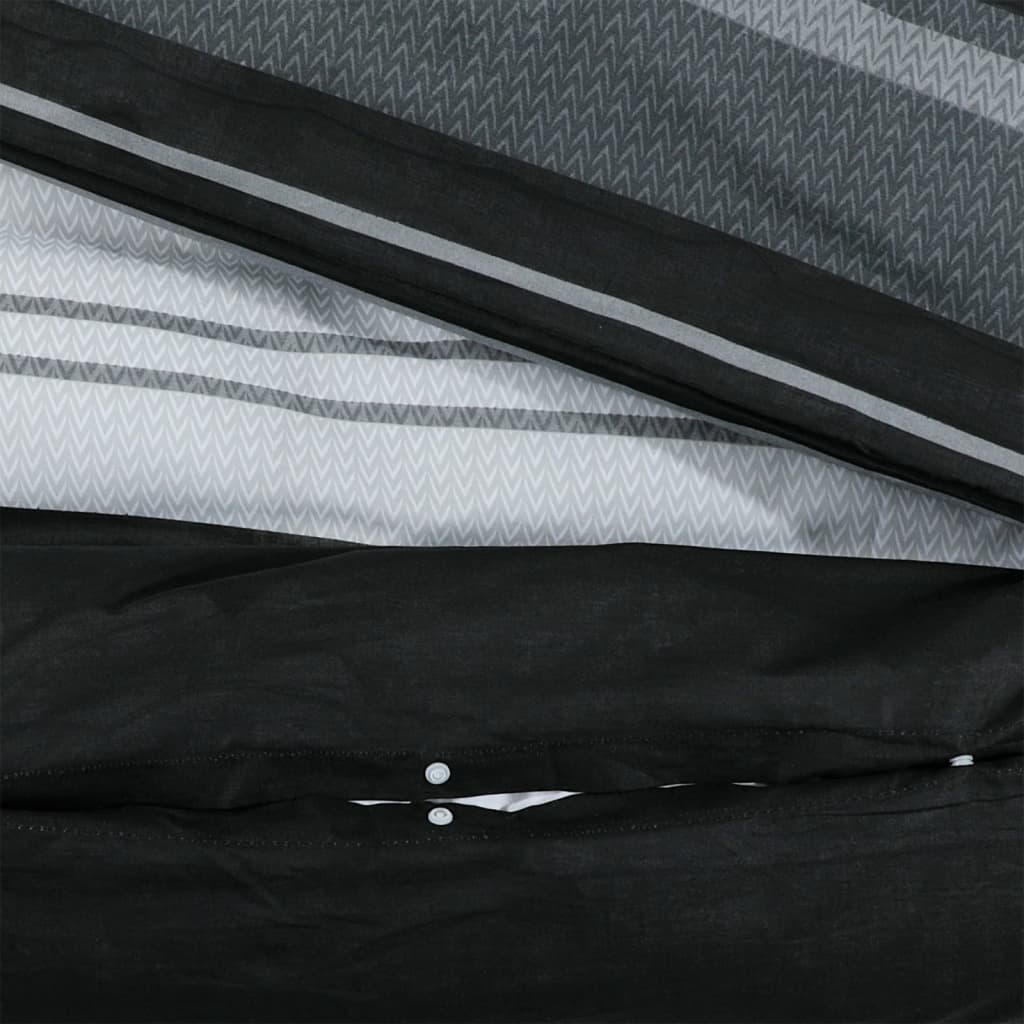 vidaXL Duvet Cover Set Black and White 200x220 cm Cotton