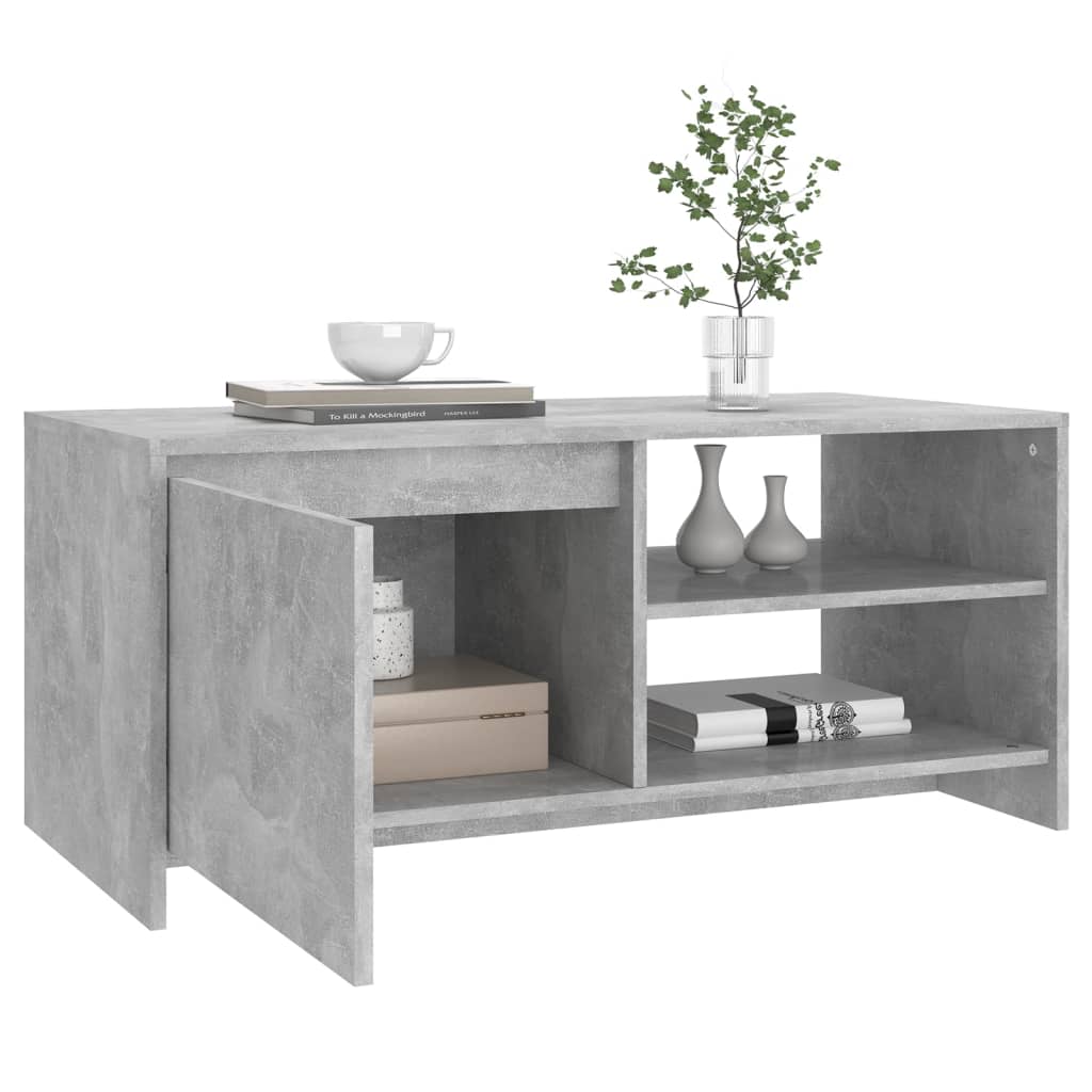 vidaXL Coffee Table Concrete Grey 102x50x45 cm Engineered Wood