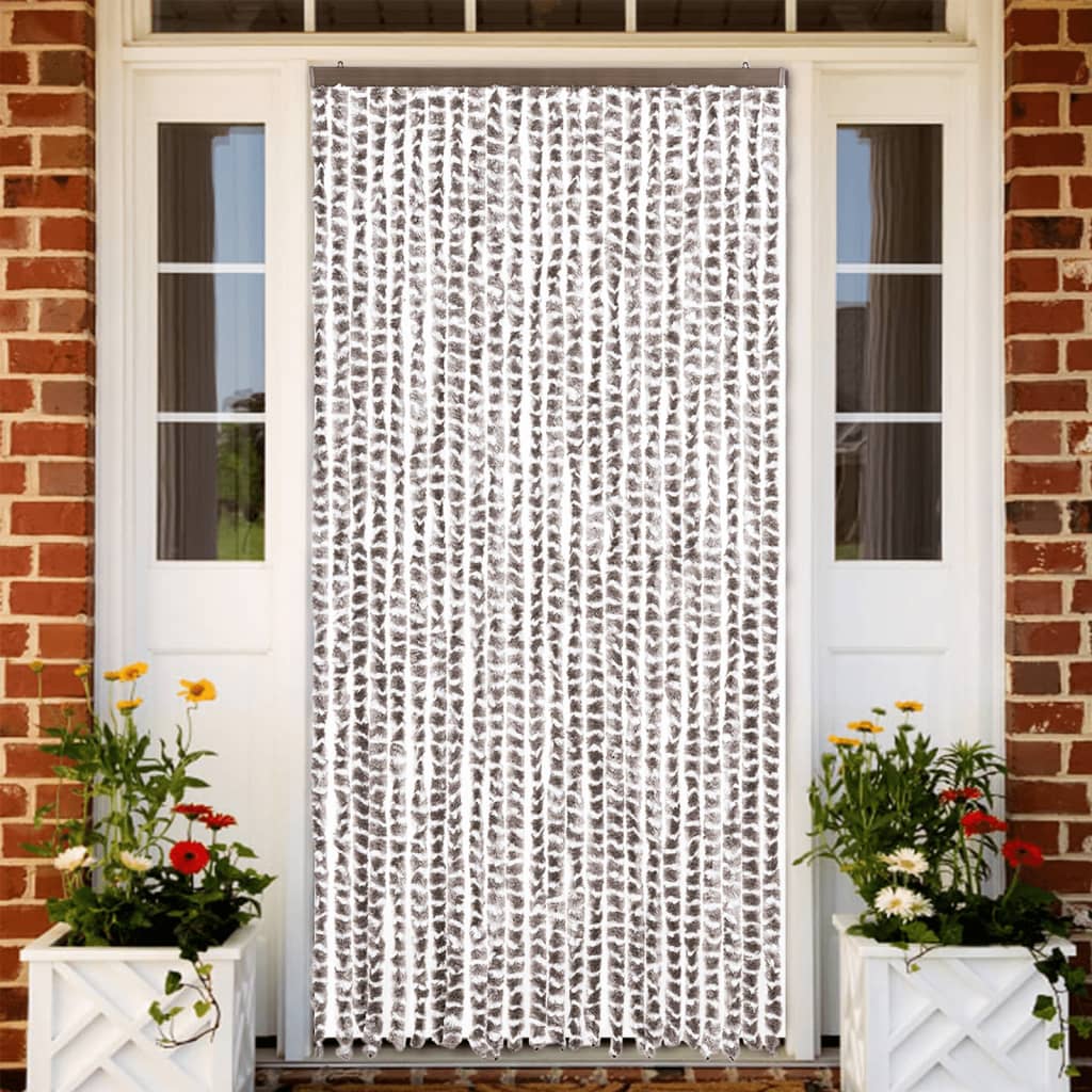 vidaXL Fly Curtain Taupe and White 100x200 cm Chenille