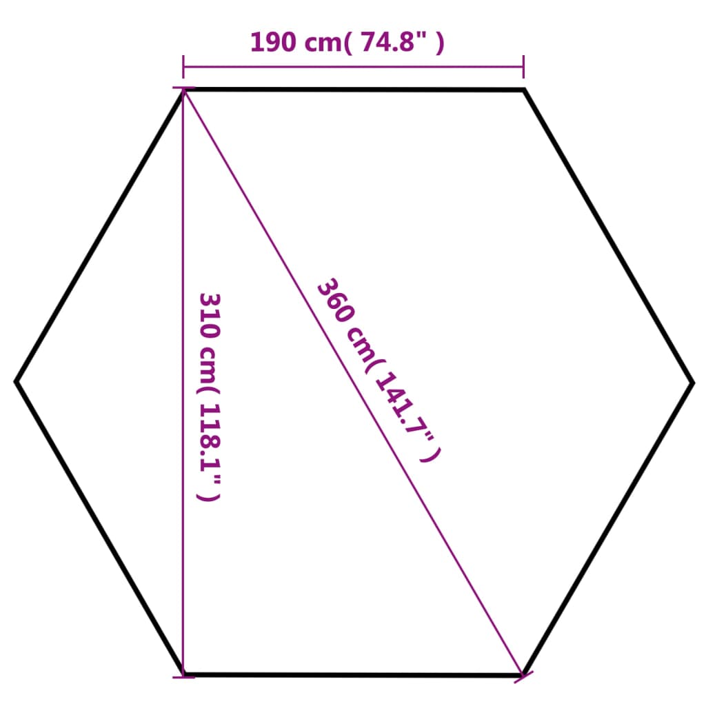 vidaXL Hexagonal Pop-Up Foldable Marquee Grey 3.6x3.1 m