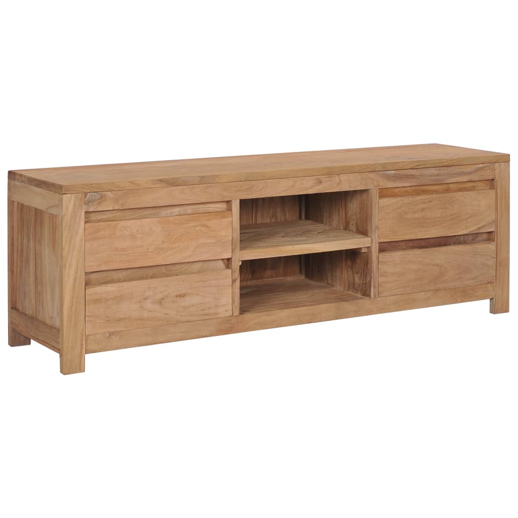 vidaXL TV Cabinet 115x30x40 cm Solid Teak Wood