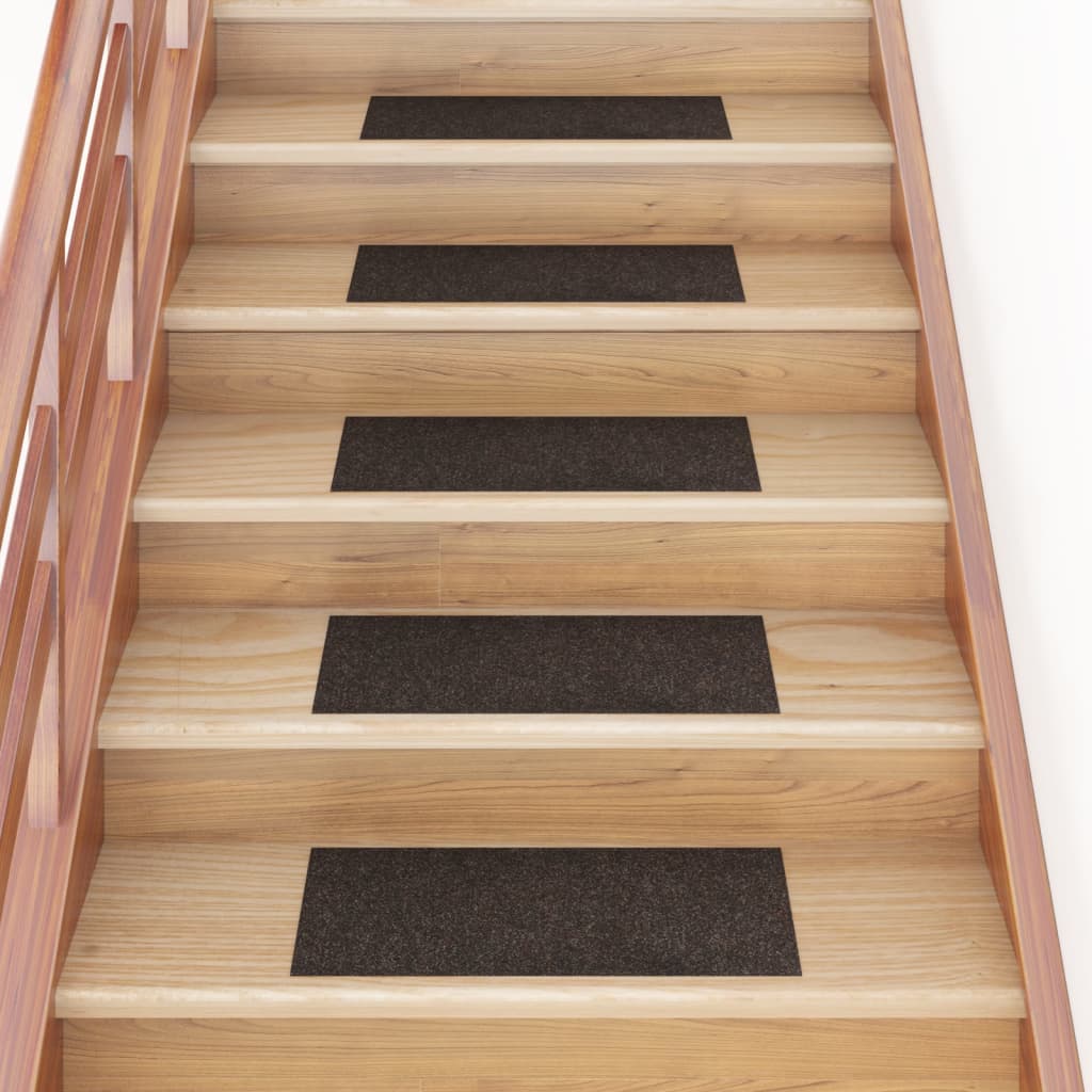 vidaXL Self-adhesive Stair Mats Rectangular 15 pcs 60x25 cm Dark Brown