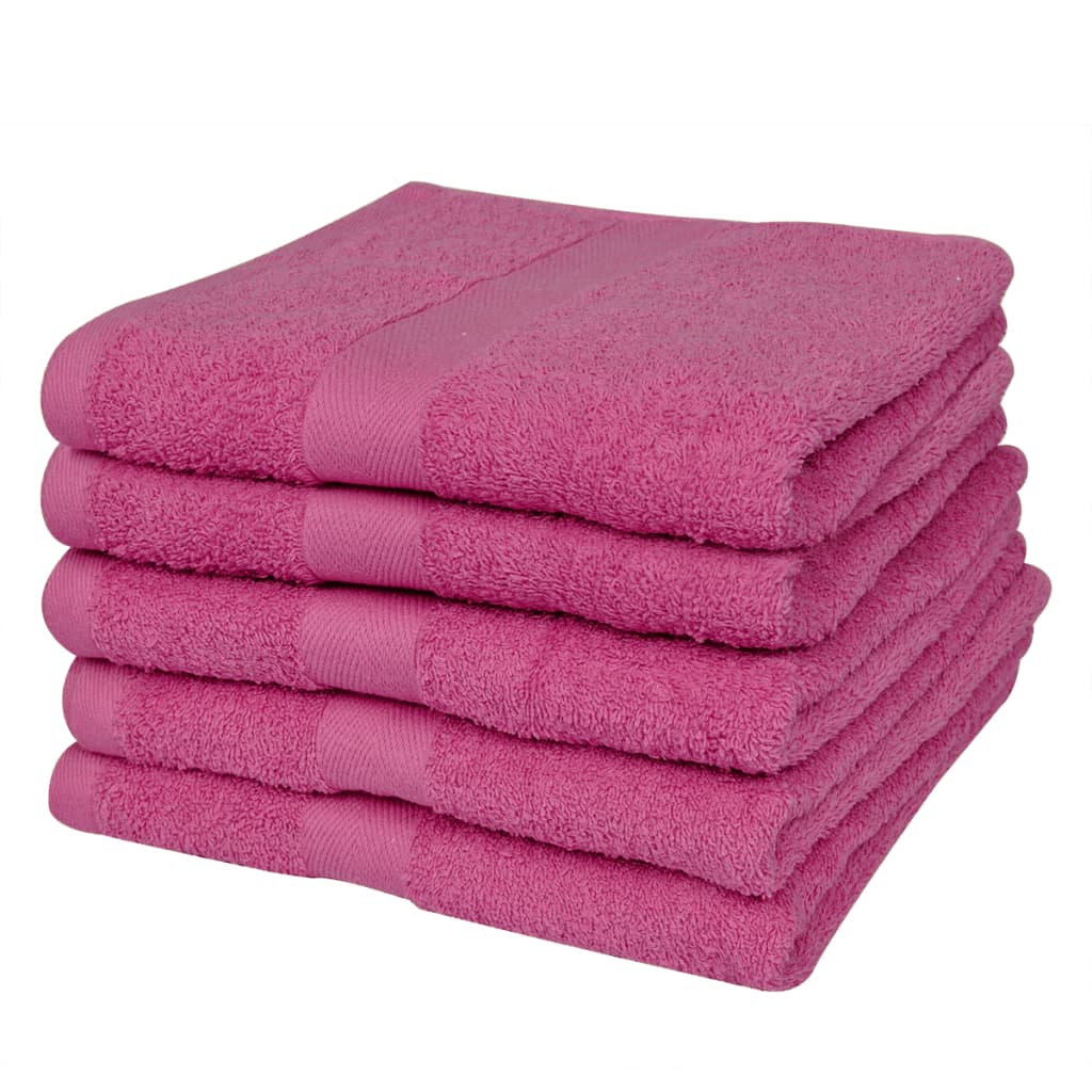 vidaXL Home Shower Towel Set 5 pcs Cotton 500 gsm 70x140 cm Pink