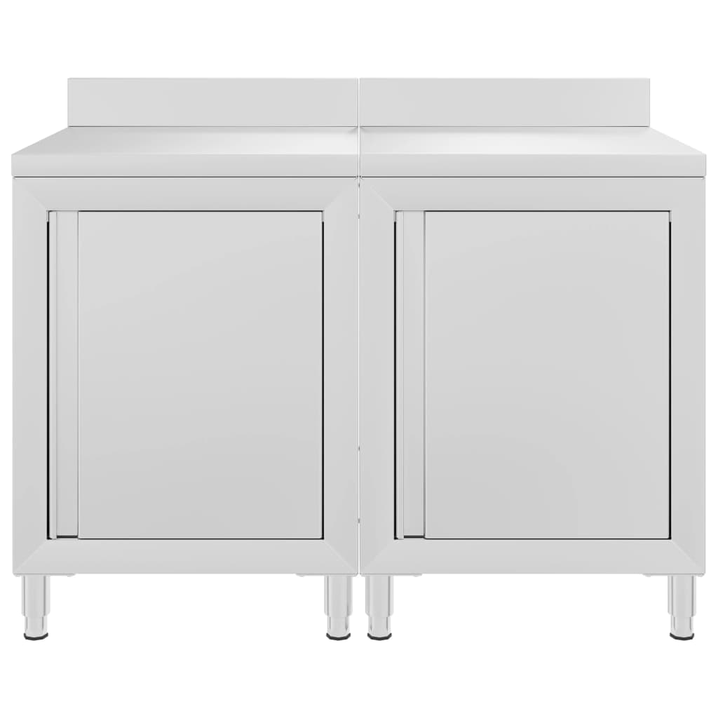 vidaXL Commercial Work Table Cabinet 120x60x96 cm Stainless Steel