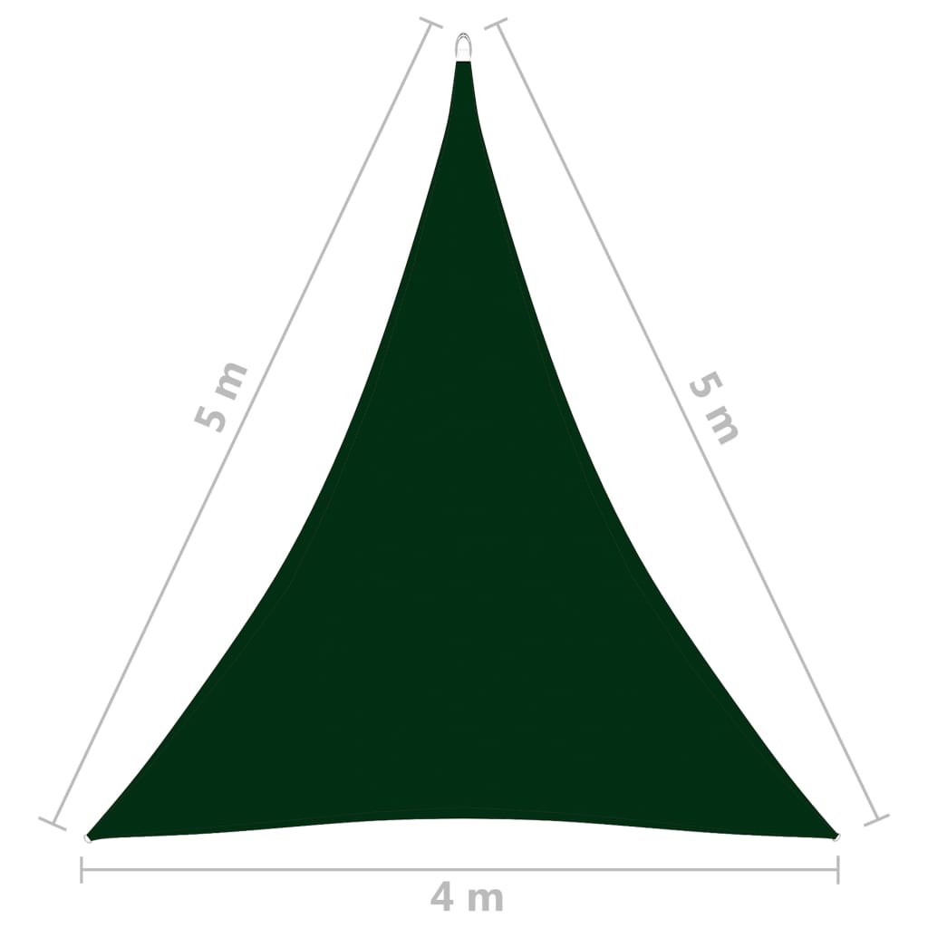 vidaXL Sunshade Sail Oxford Fabric Triangular 4x5x5 m Dark Green