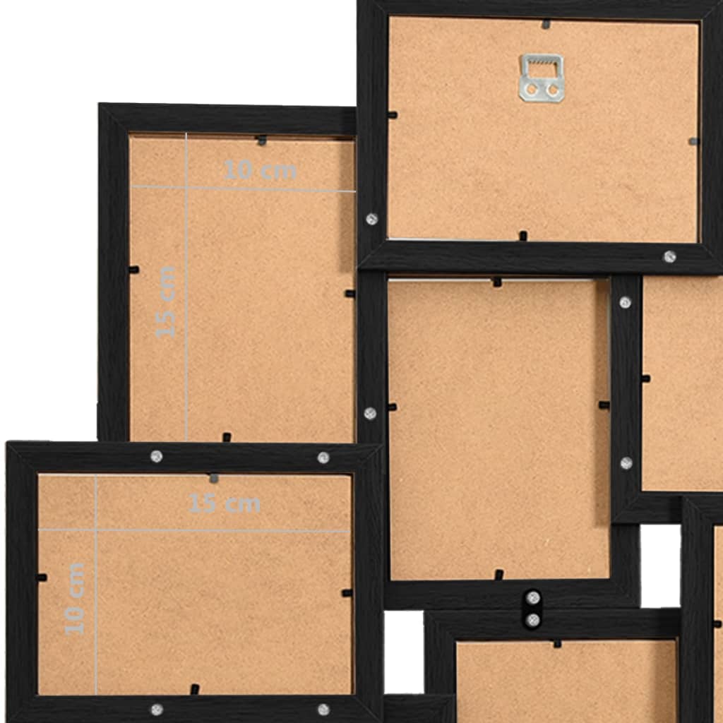vidaXL Collage Photo Frame for 10x(10x15 cm) Picture Black MDF