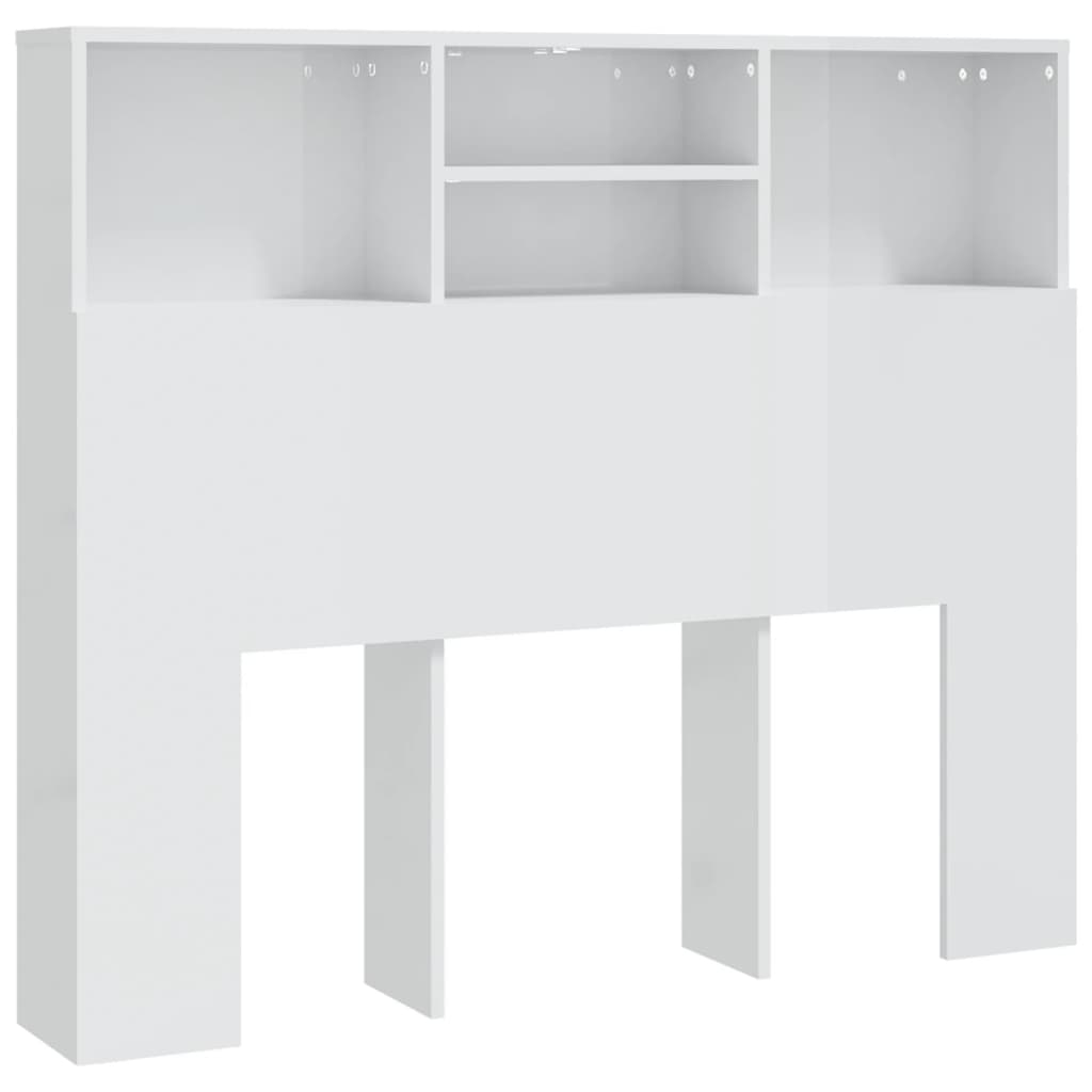 vidaXL Headboard Cabinet High Gloss White 120x19x103.5 cm