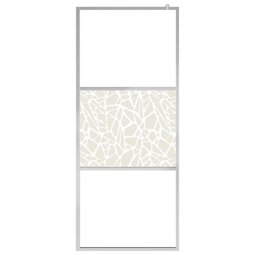 vidaXL Walk-in Shower Wall ESG Glass with Stone Design 115x195 cm