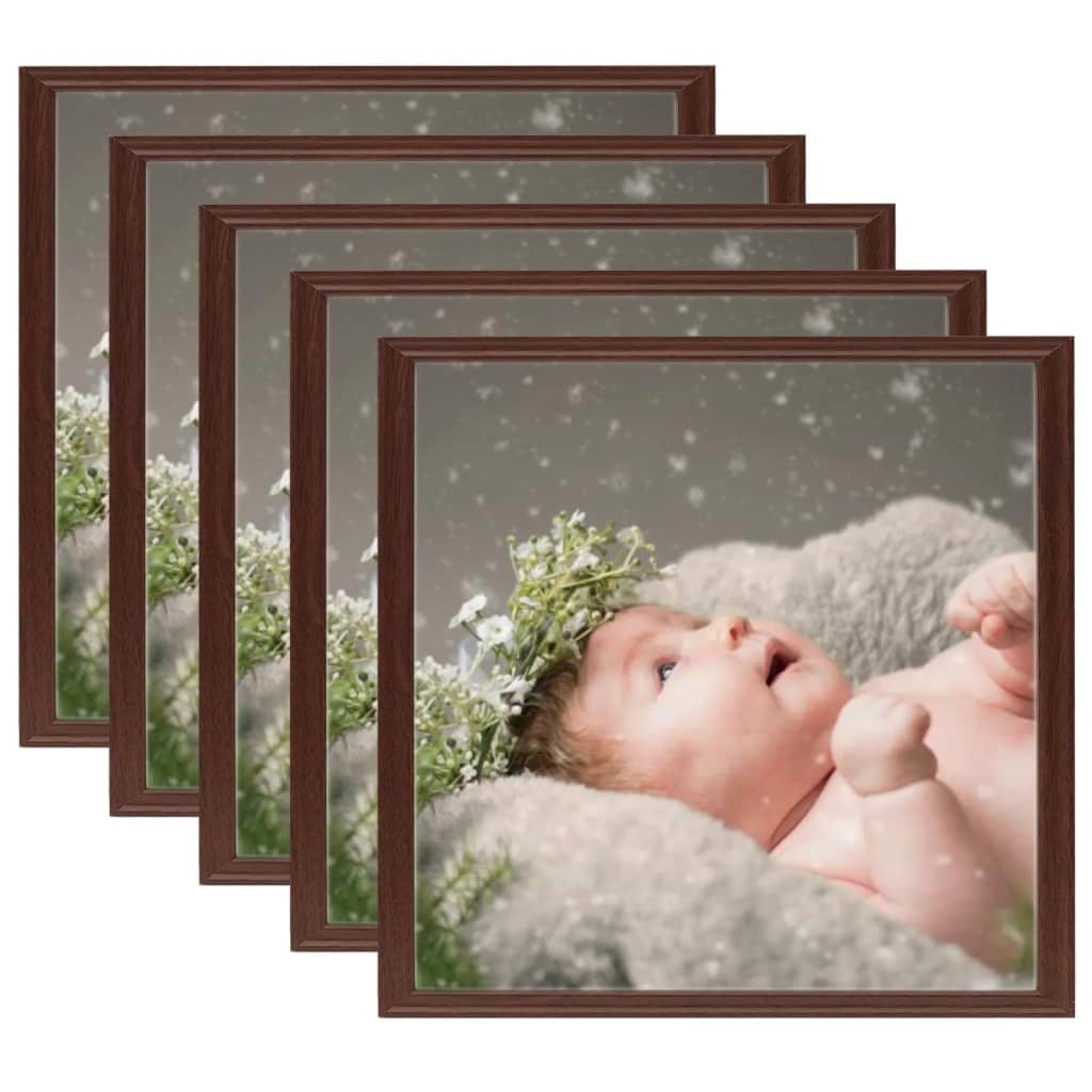 vidaXL Photo Frames Collage 5 pcs for Wall or Table Dark Red 50x50 cm