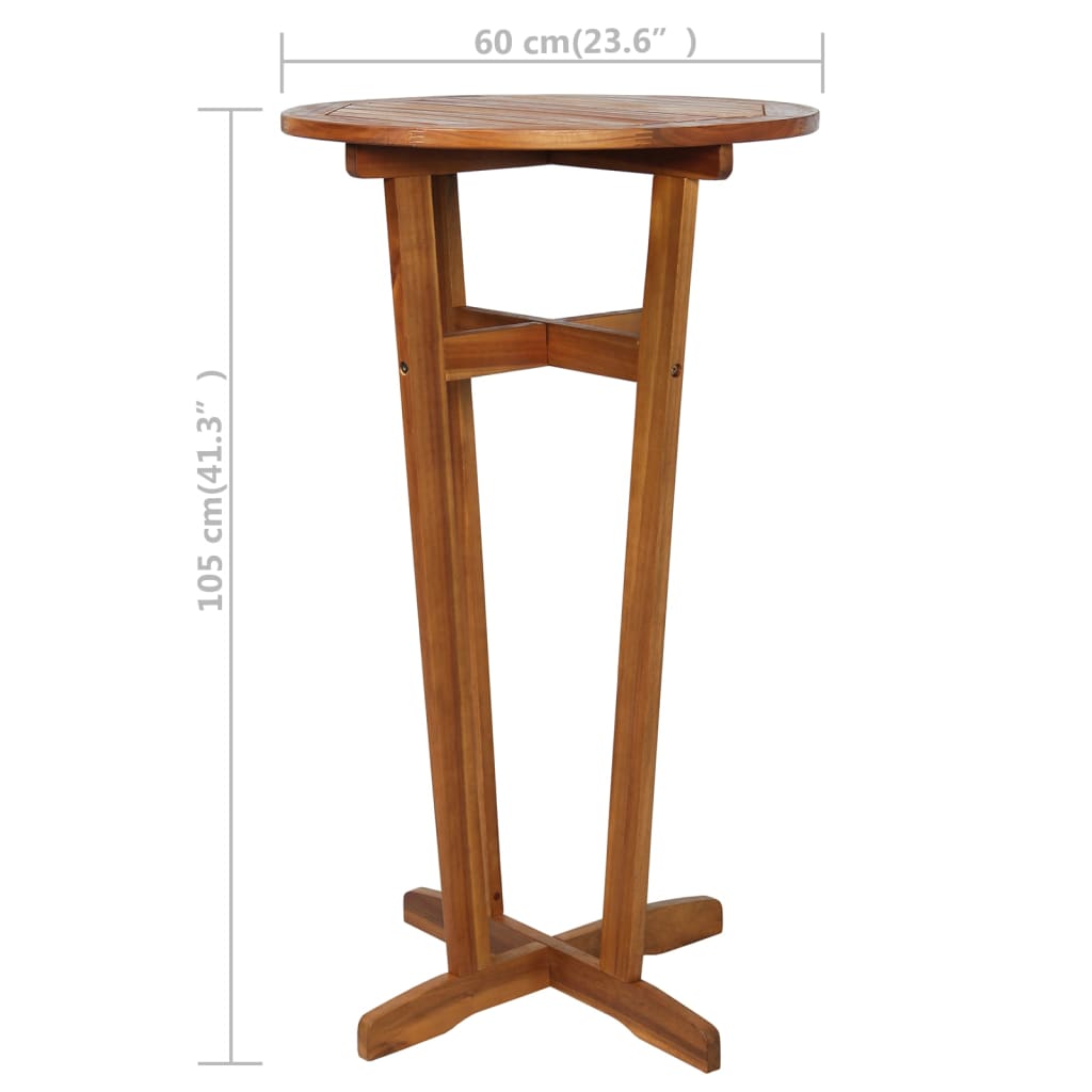 vidaXL Bar Table 60x105 cm Solid Acacia Wood