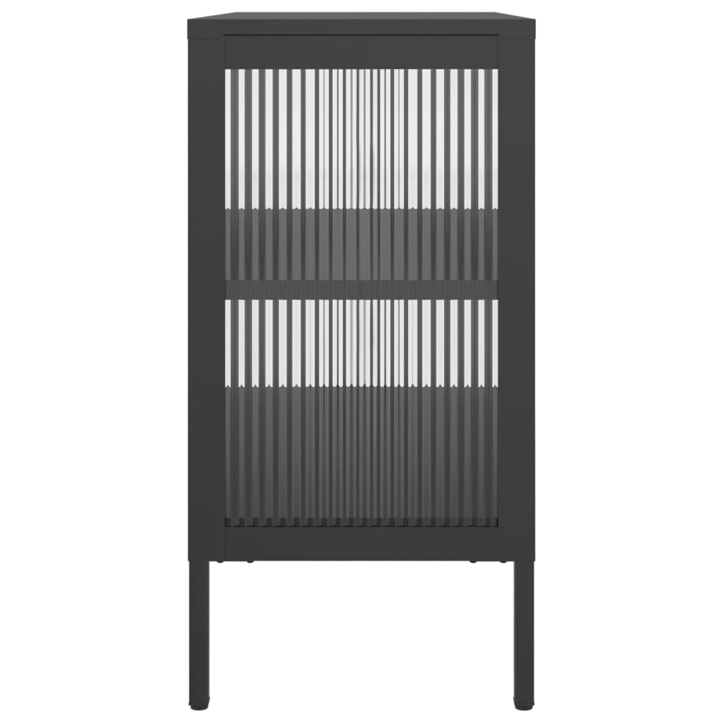 vidaXL Sideboard Black 70x35x70 cm Glass and Steel