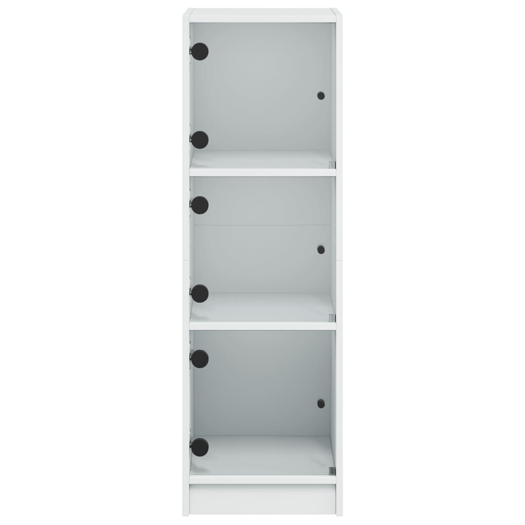 vidaXL Highboard with Glass Doors White 35x37x109 cm